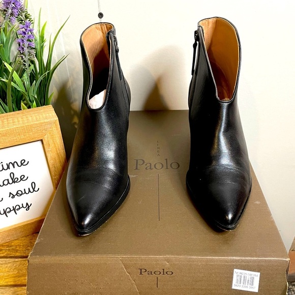 Paolo Westly Leather Booties in Black Women's Size 6 - Picture 2 of 8